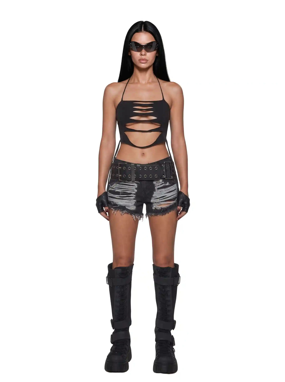 Divine Intent Shredded Cut Off Shorts