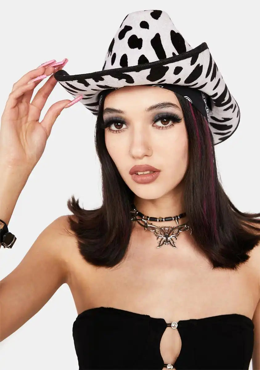Cow Print Cowboy Hat