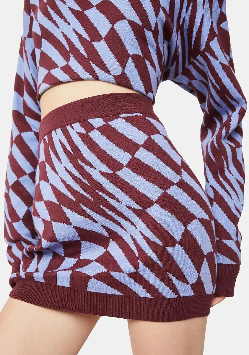 Catch My Drift Checkered Skirt