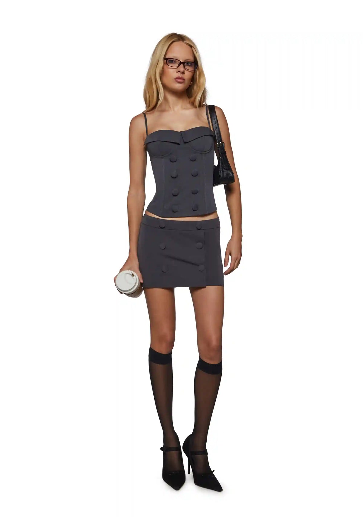 Cleo Double Breasted Bustier Top