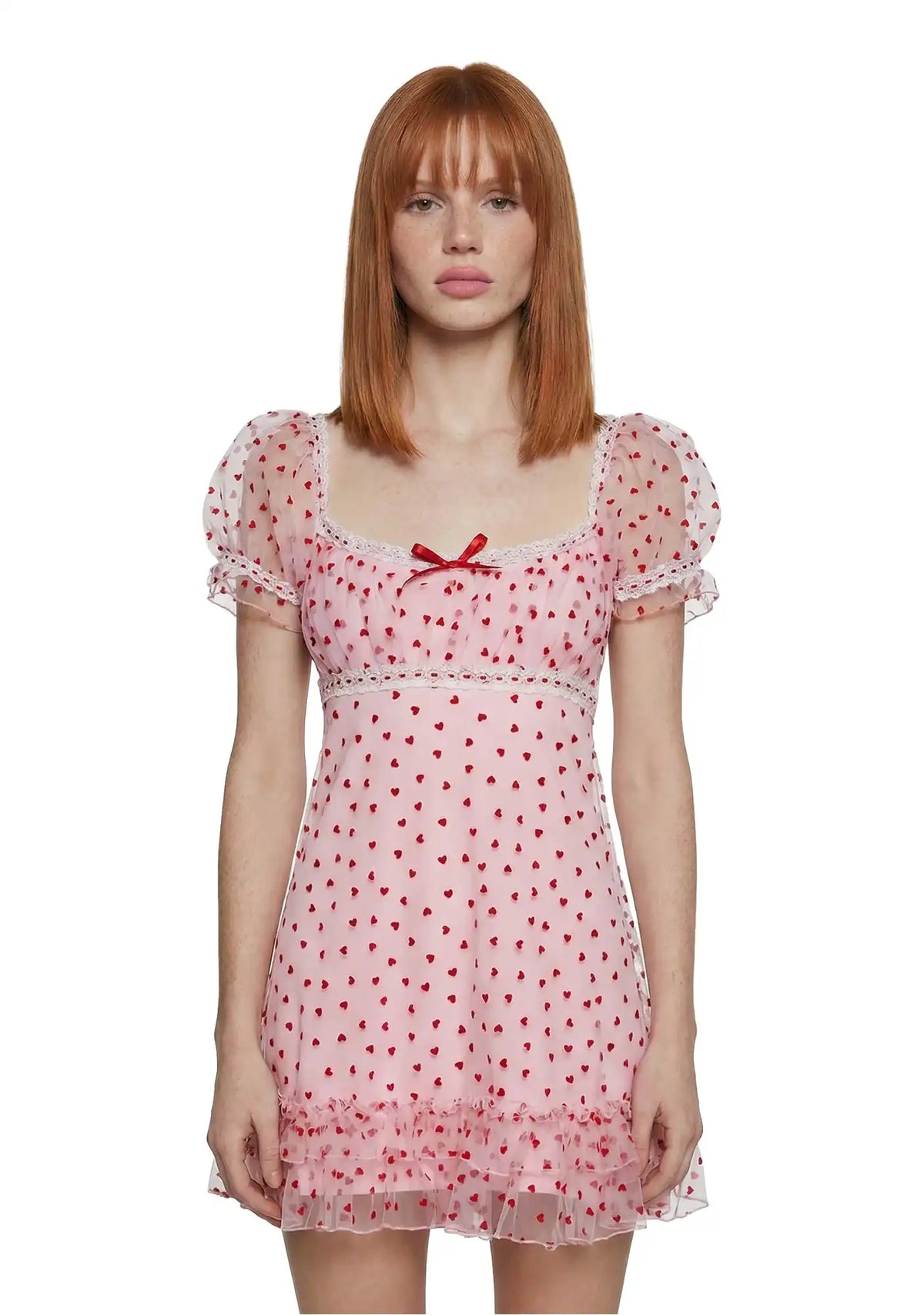 Romantic Words Babydoll Dress - Pink