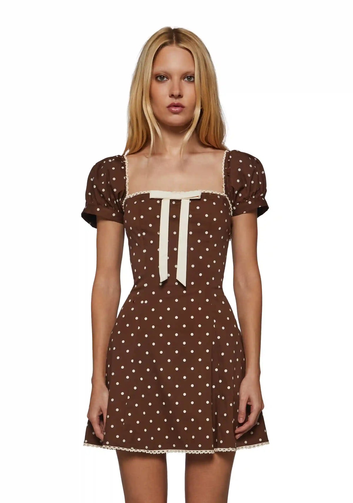 Circe Polka Dot Short Sleeve Mini Dress