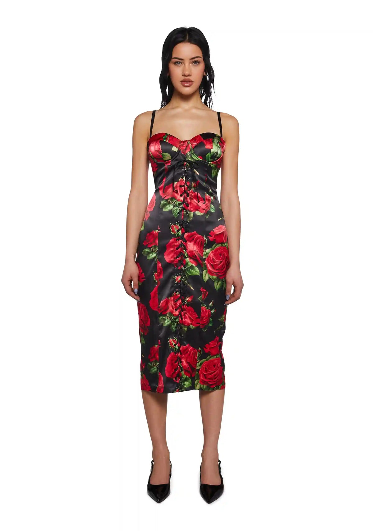 Romantic Getaway Midi Dress - Black