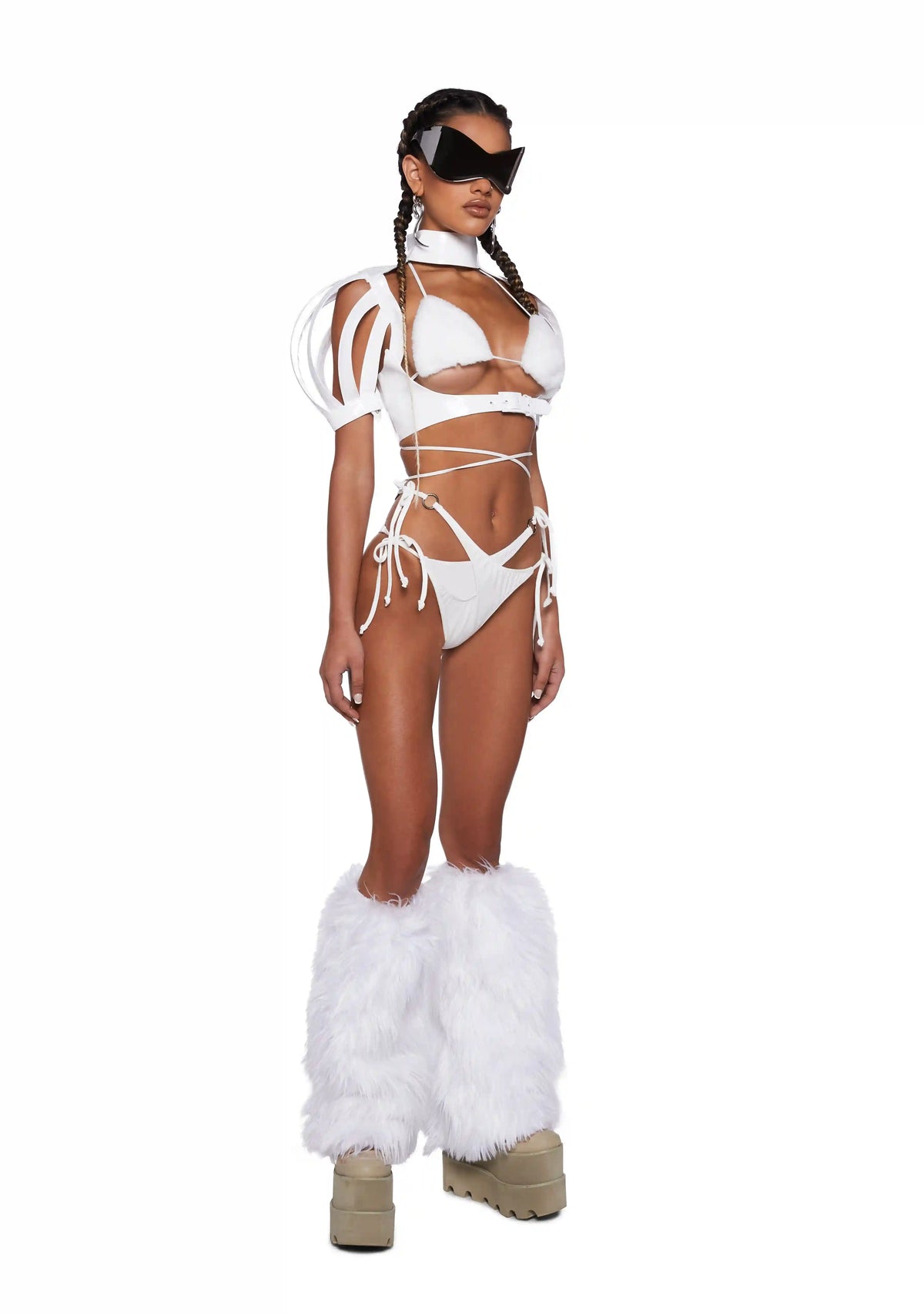 Shaded Lovers Body Harness - White