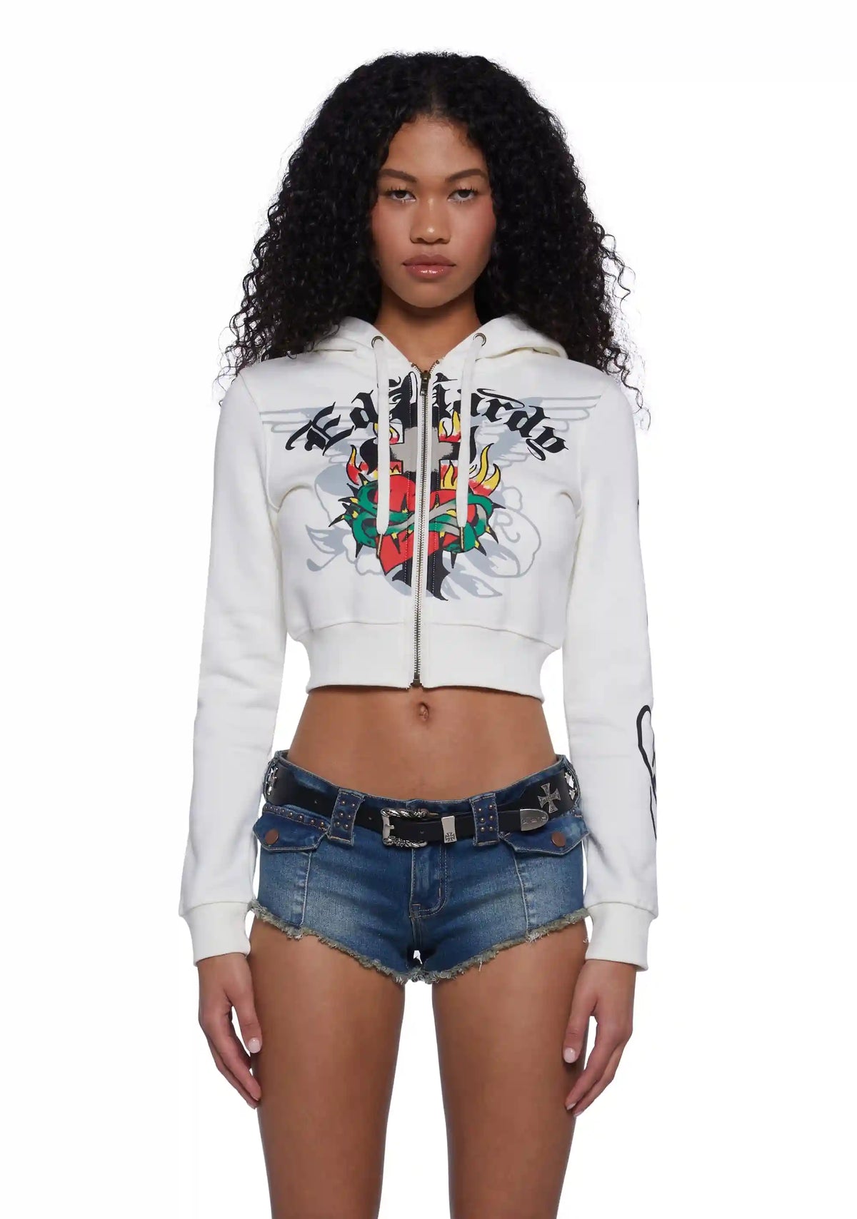 Sacred Heart Cropped Hoodie