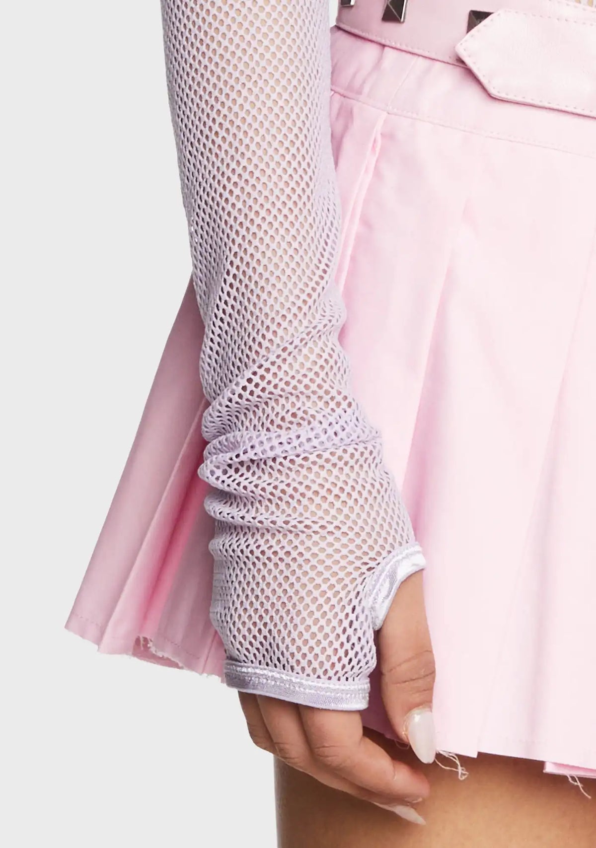 See Thru Me Fishnet Top - Lavender