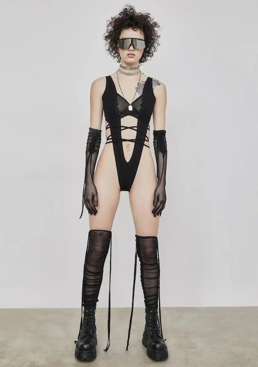 Reverb Strappy Mesh Gloves And Stockings Set