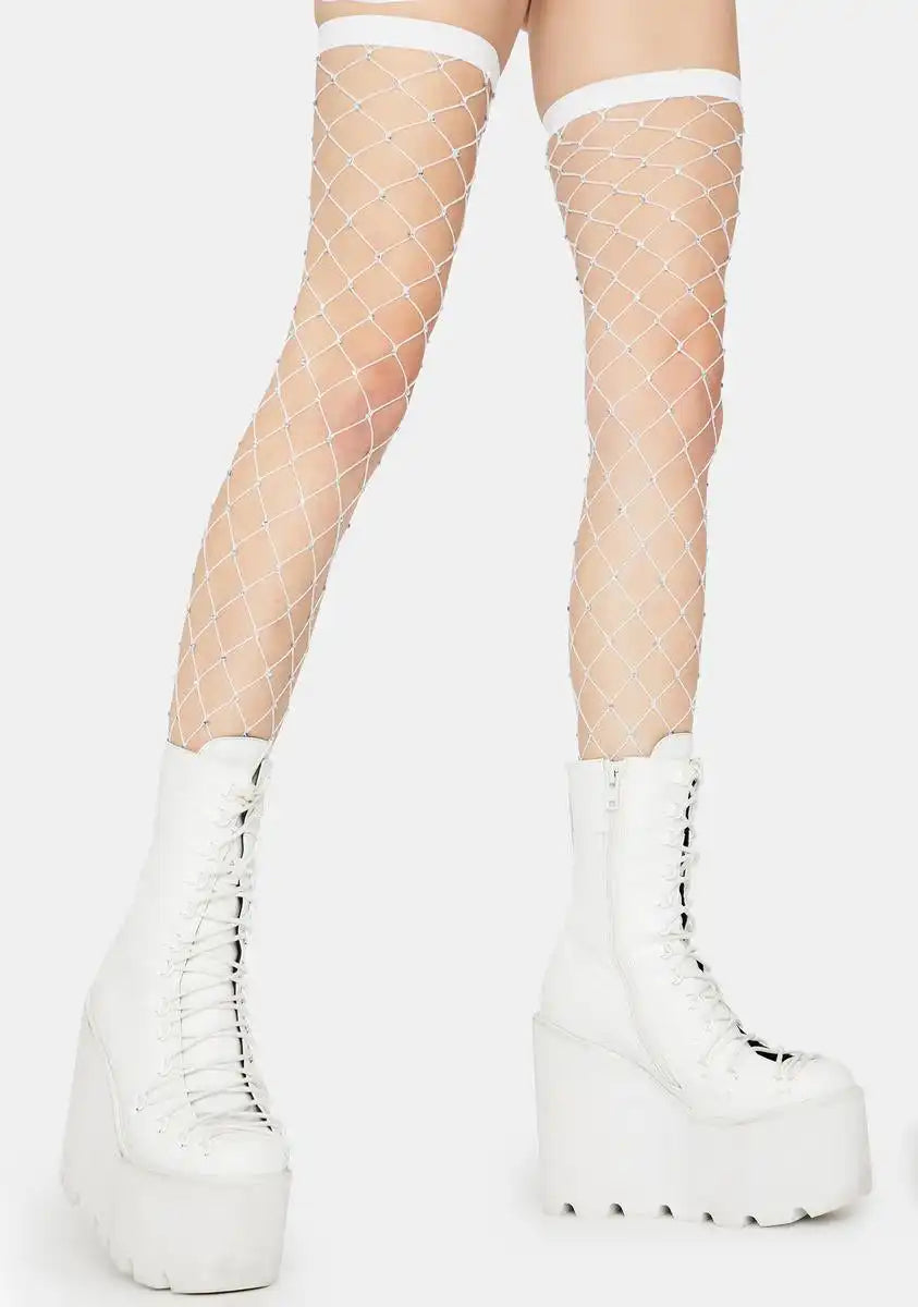 Shinin' Bright Fishnet Thigh Highs