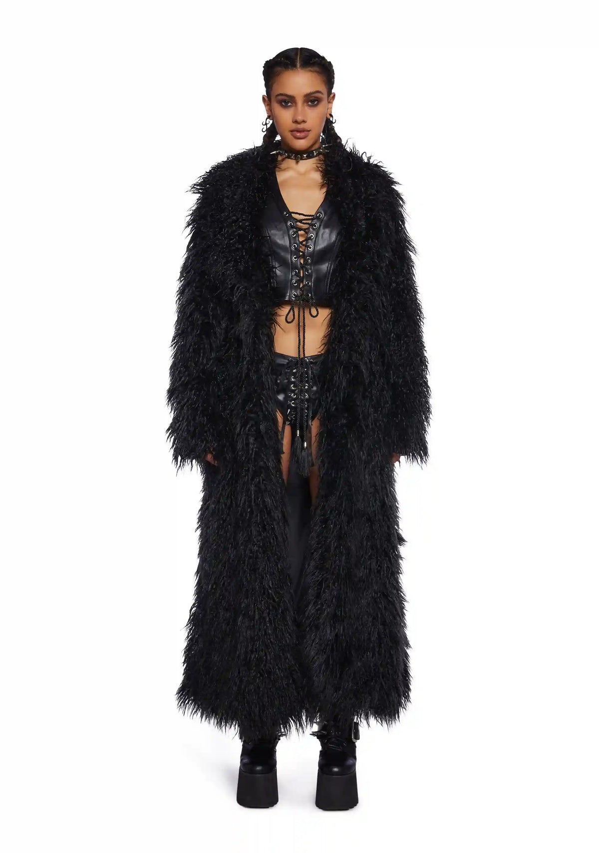 Astro Arctic Faux Fur Coat - Black