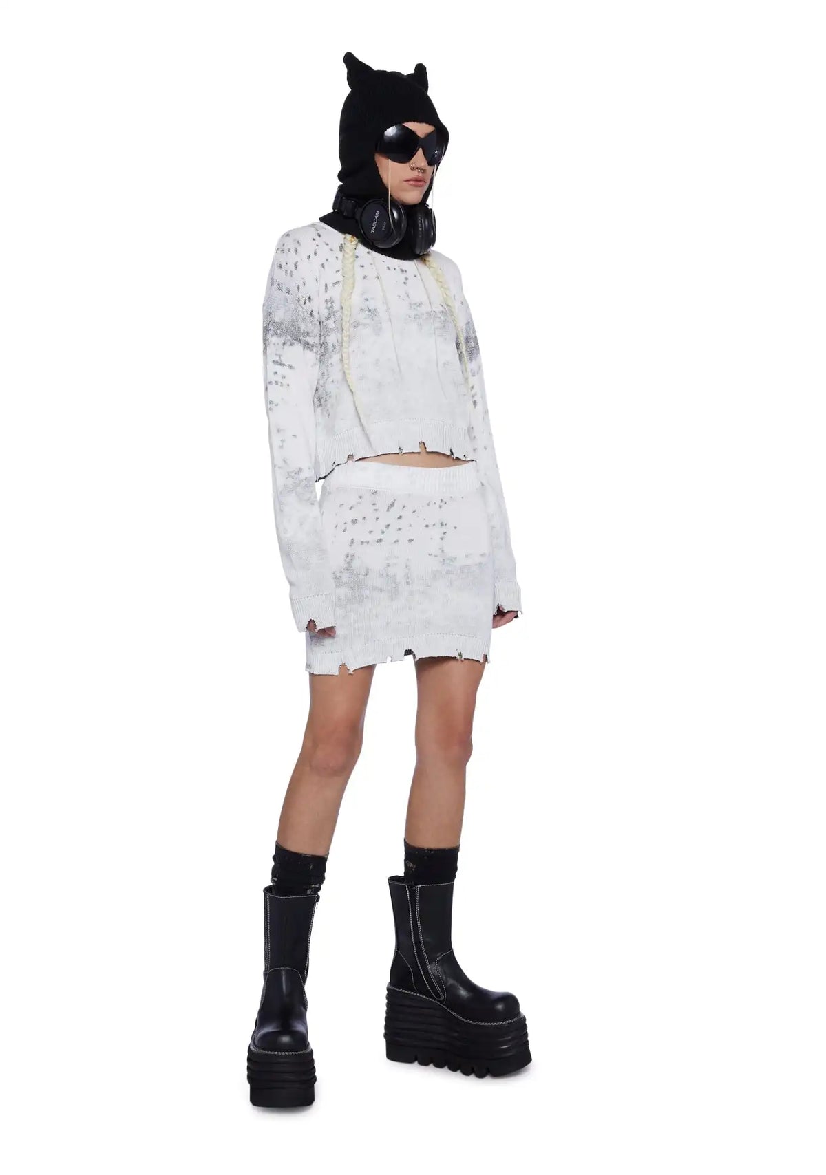 Sassy Views Distressed Mini Skirt