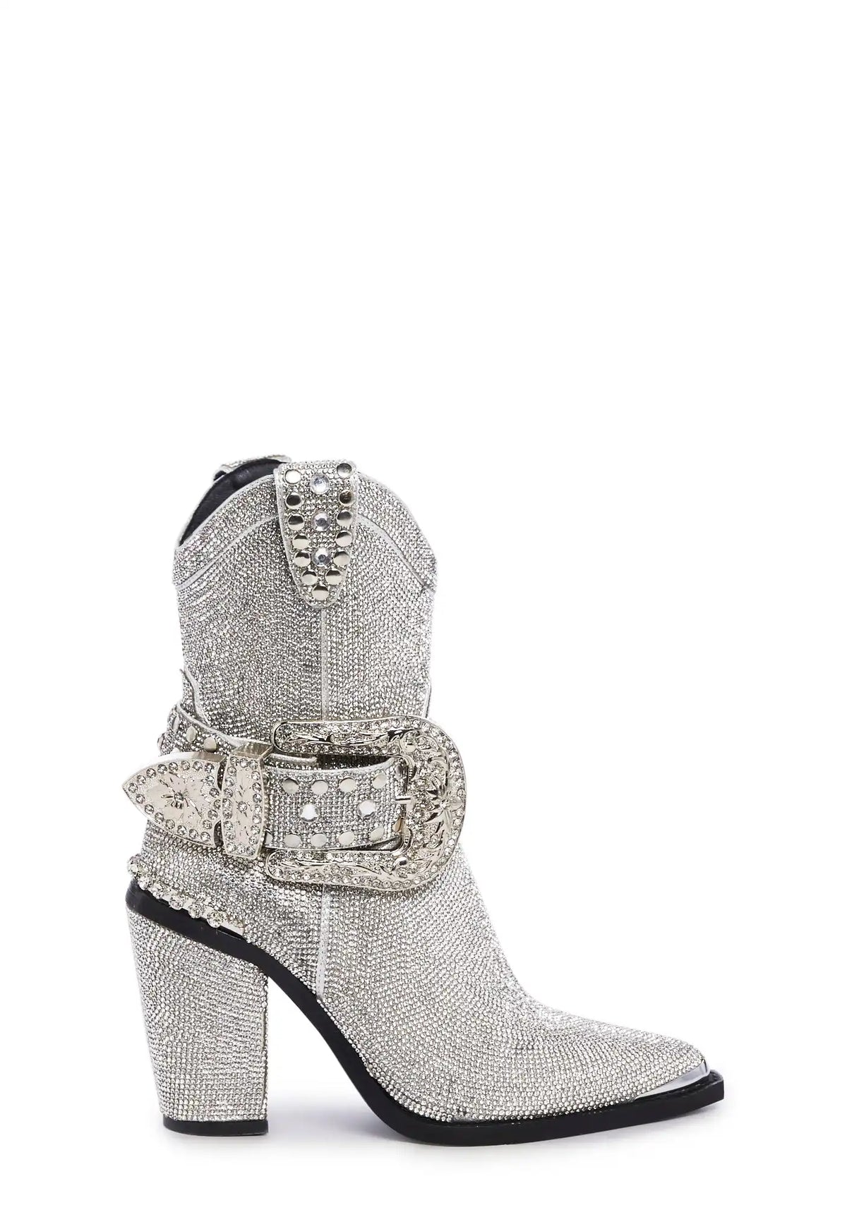 Sharp Sheriff Shine Cowboy Boots - Silver