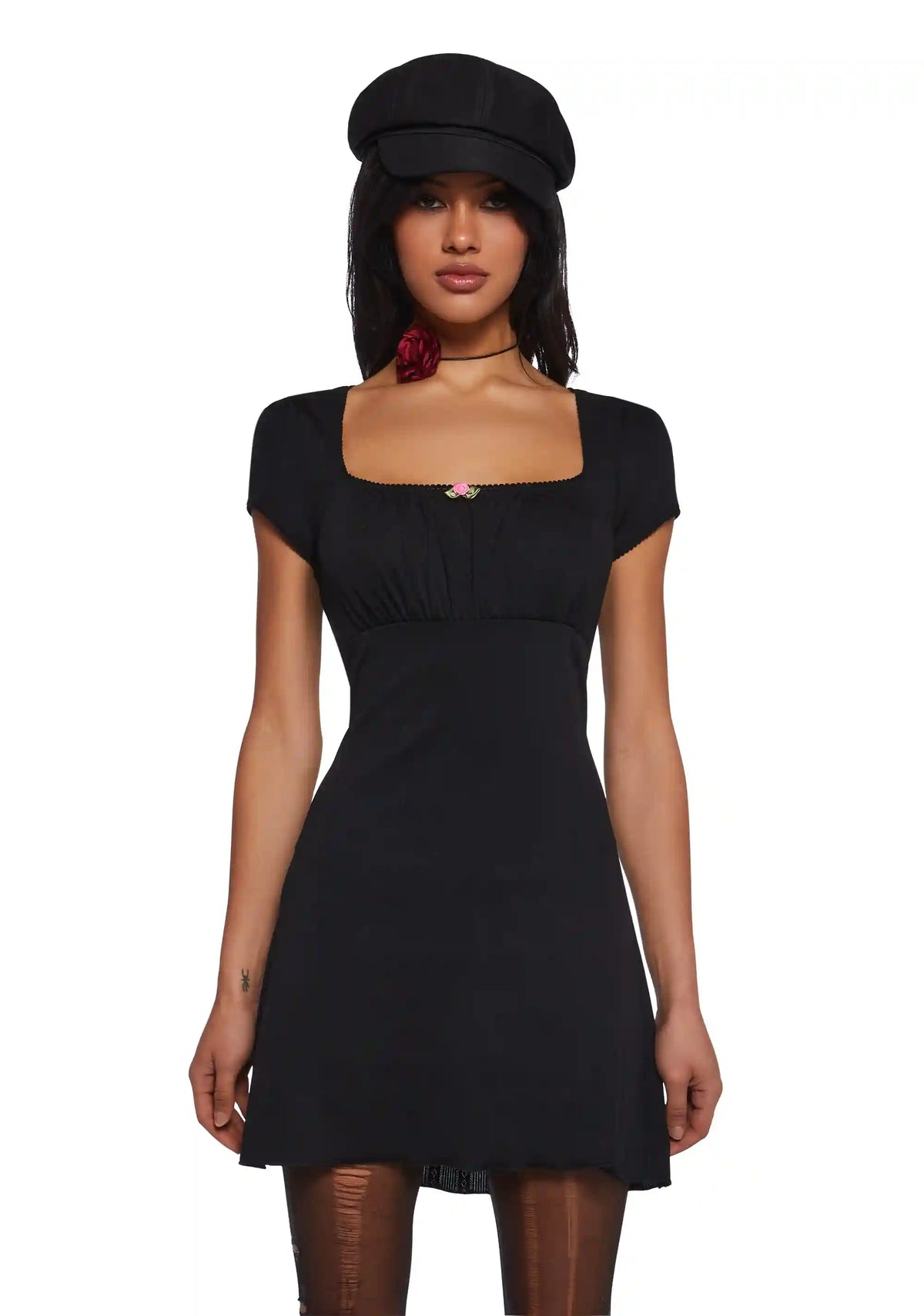 Pretty Lies Babydoll Dress - Black