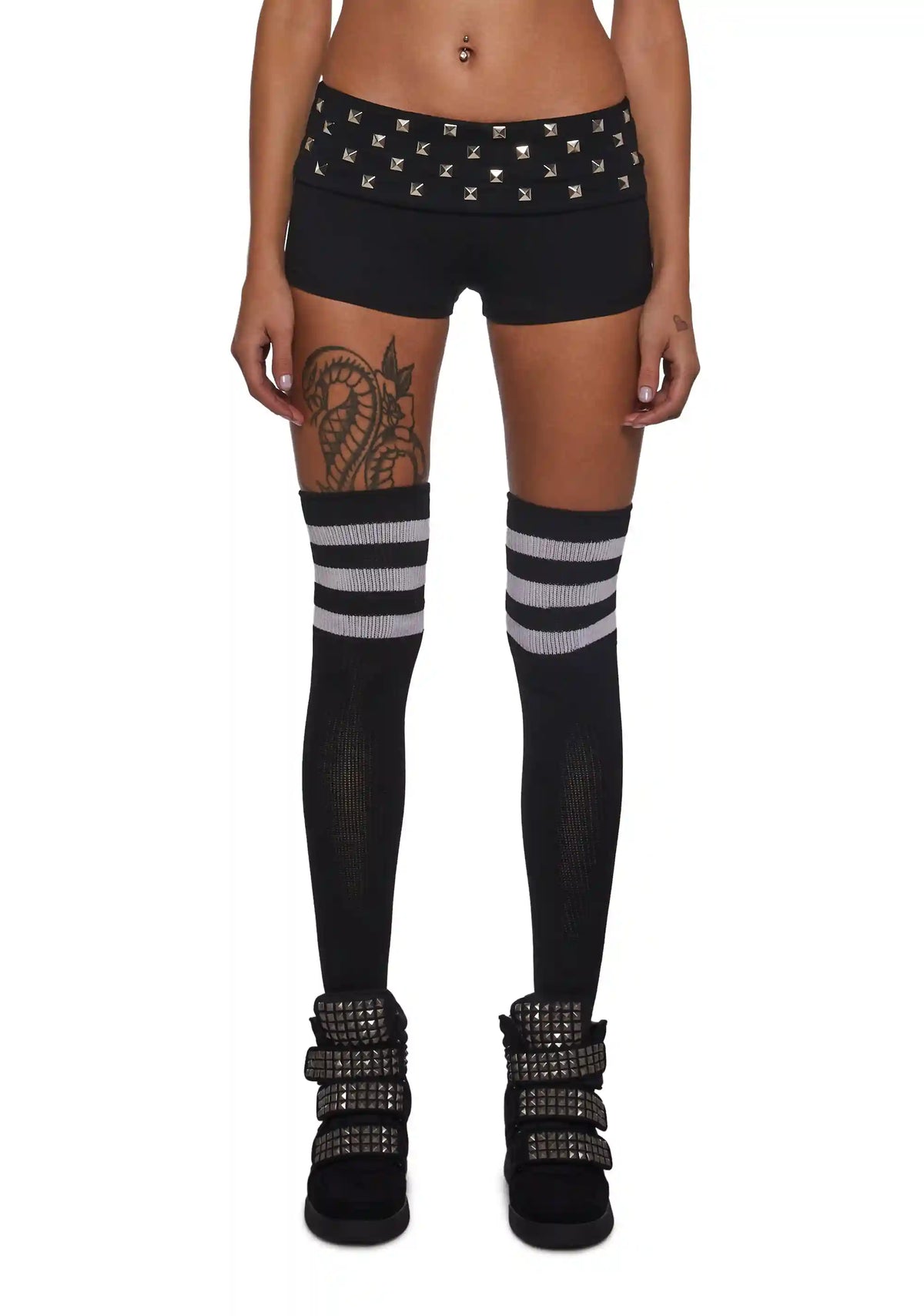 Aura Vibes Studded Mini Shorts