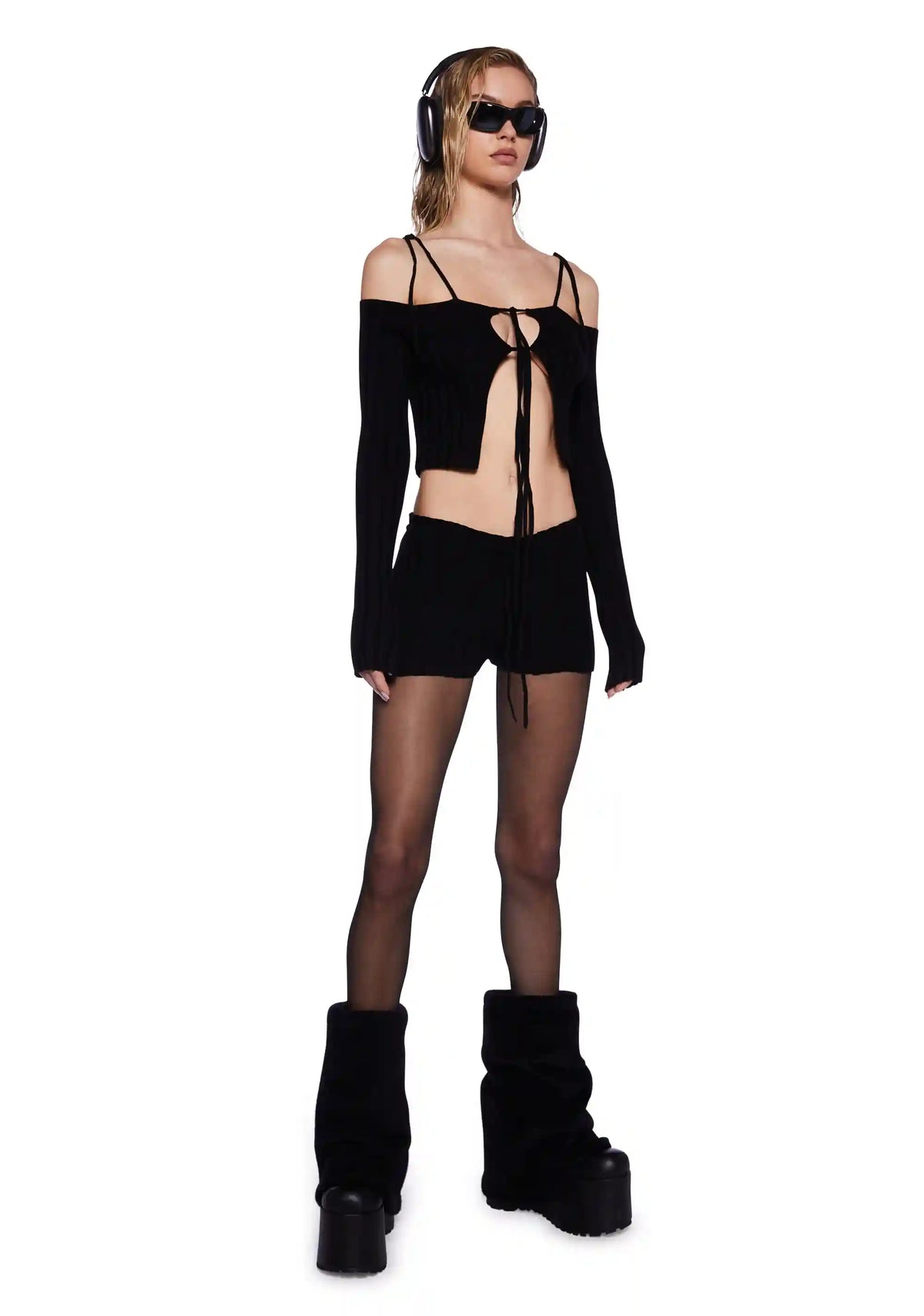 Pitch Knit Ribbed Shorts Set
