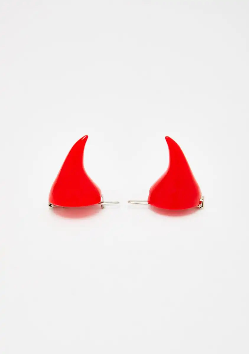 Red Horror Hair Horns