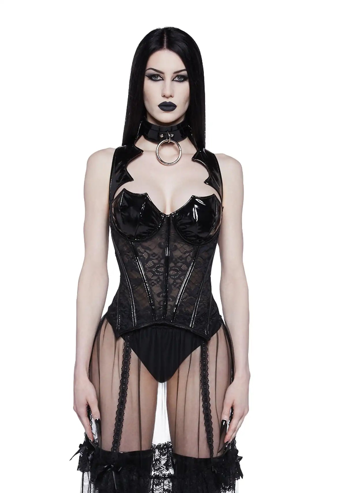 Just Wingin' It Vampy Corset - Black