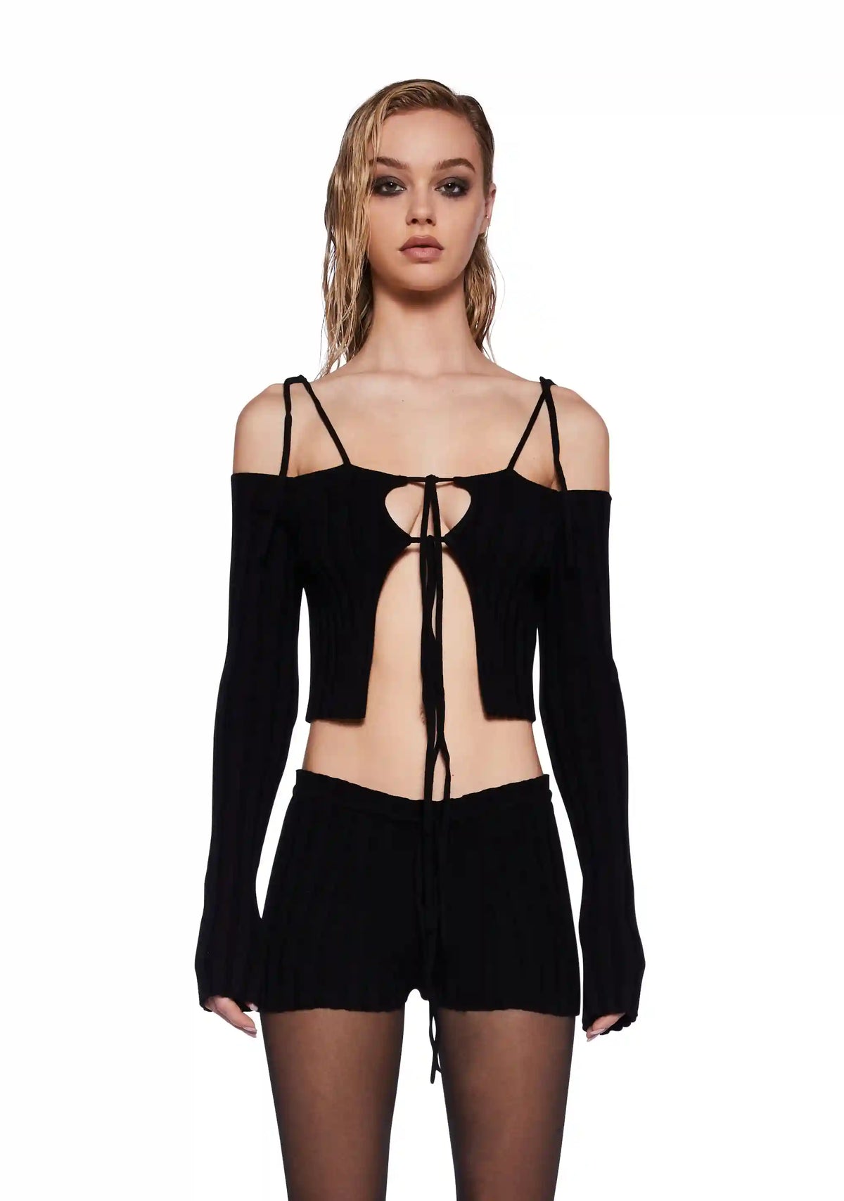 Pitch Knit Ribbed Shorts Set