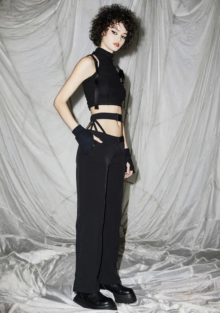 Reverb Cutout Windbreaker Flare Pants