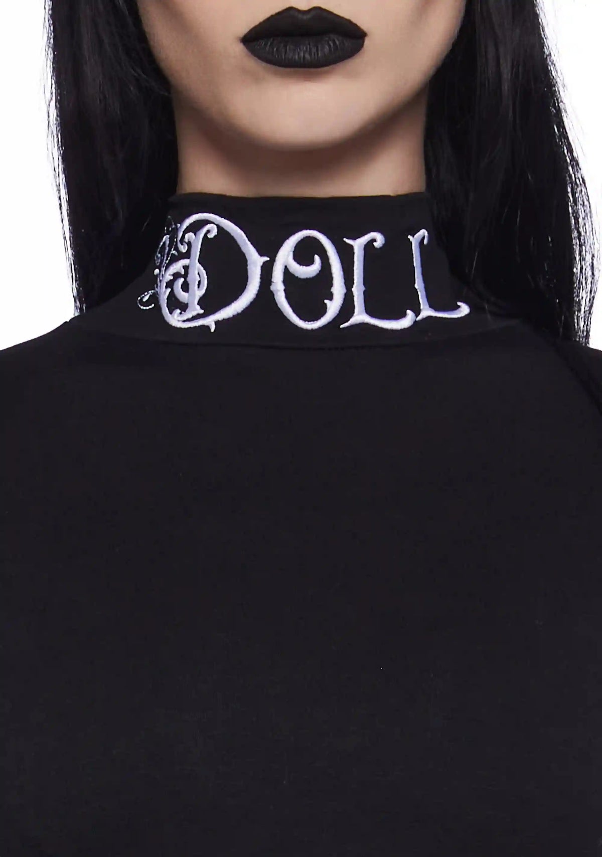 Not Your Doll Mock Neck Tee