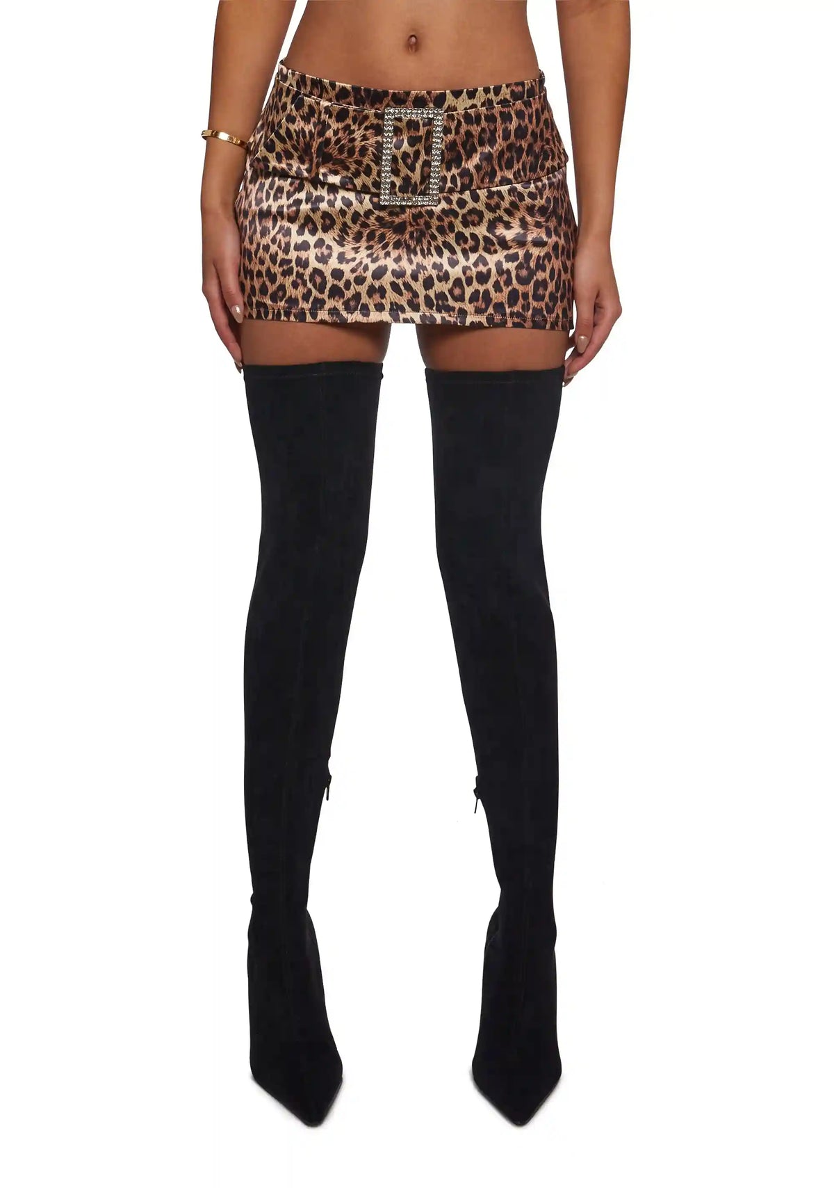 Secret Sigh Leopard Satin Skirt