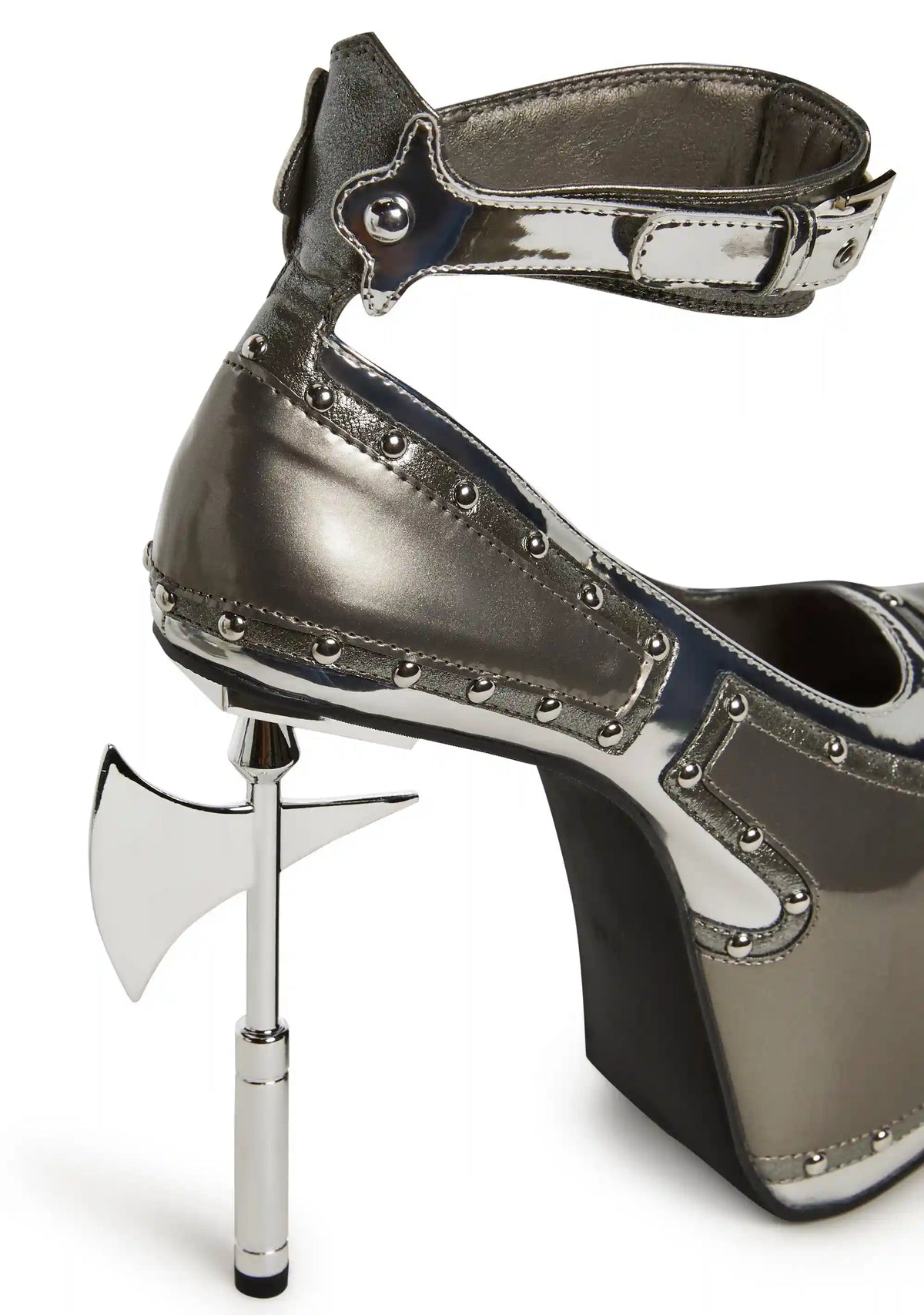 Chrome Axe Armor Platform Heel