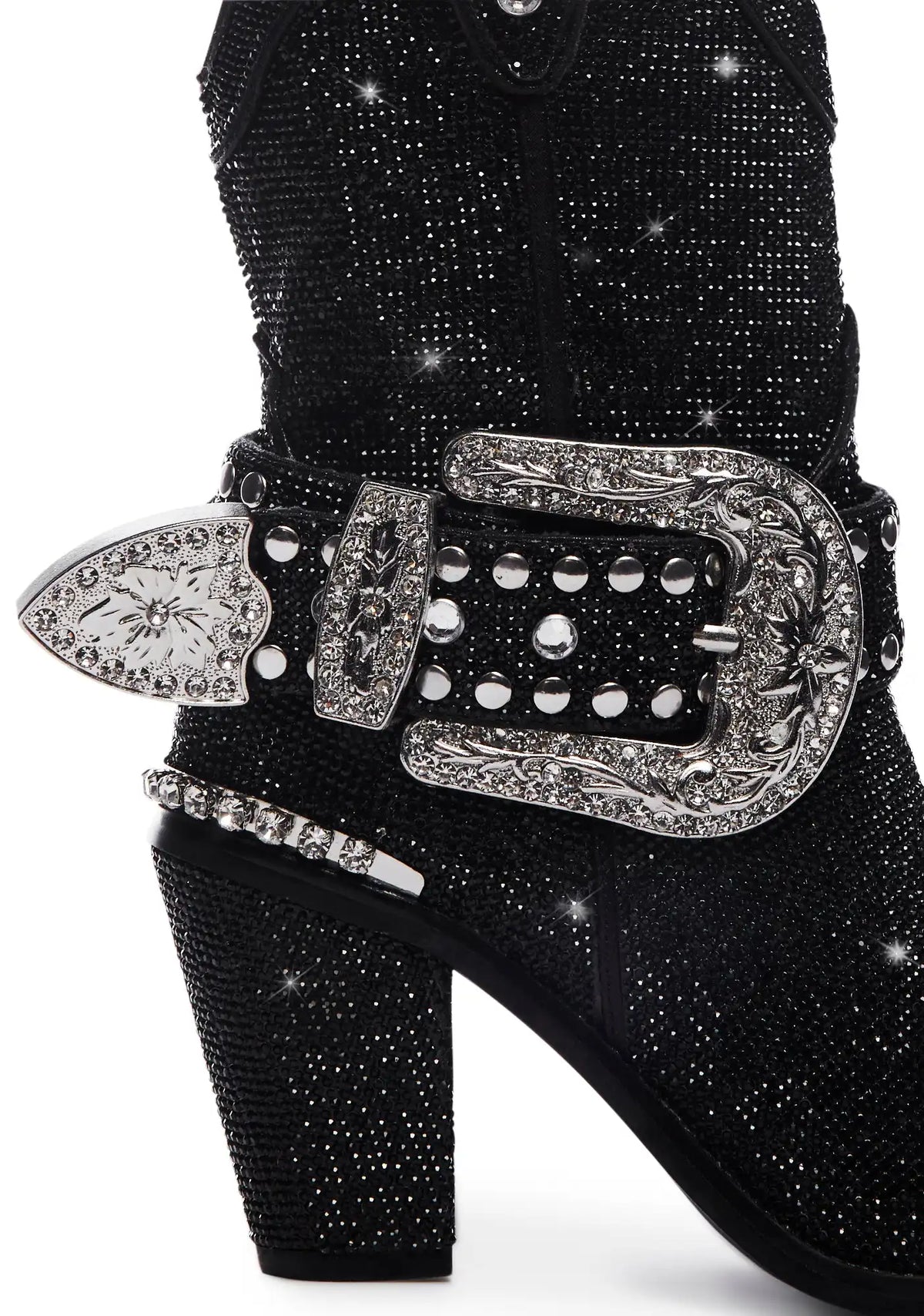 Sheriff Shine Cowboy Boots - Black