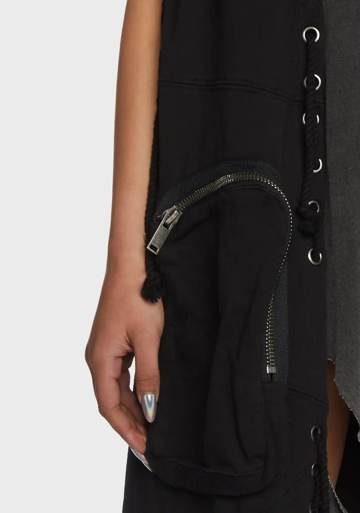Replay Unisex Hooded Cargo Vest - Black