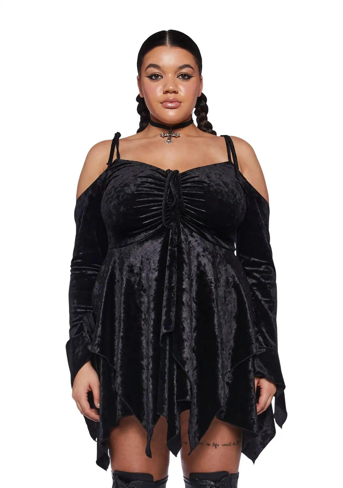Plus F Is For Fairies Handkerchief Dress - Black Velvet