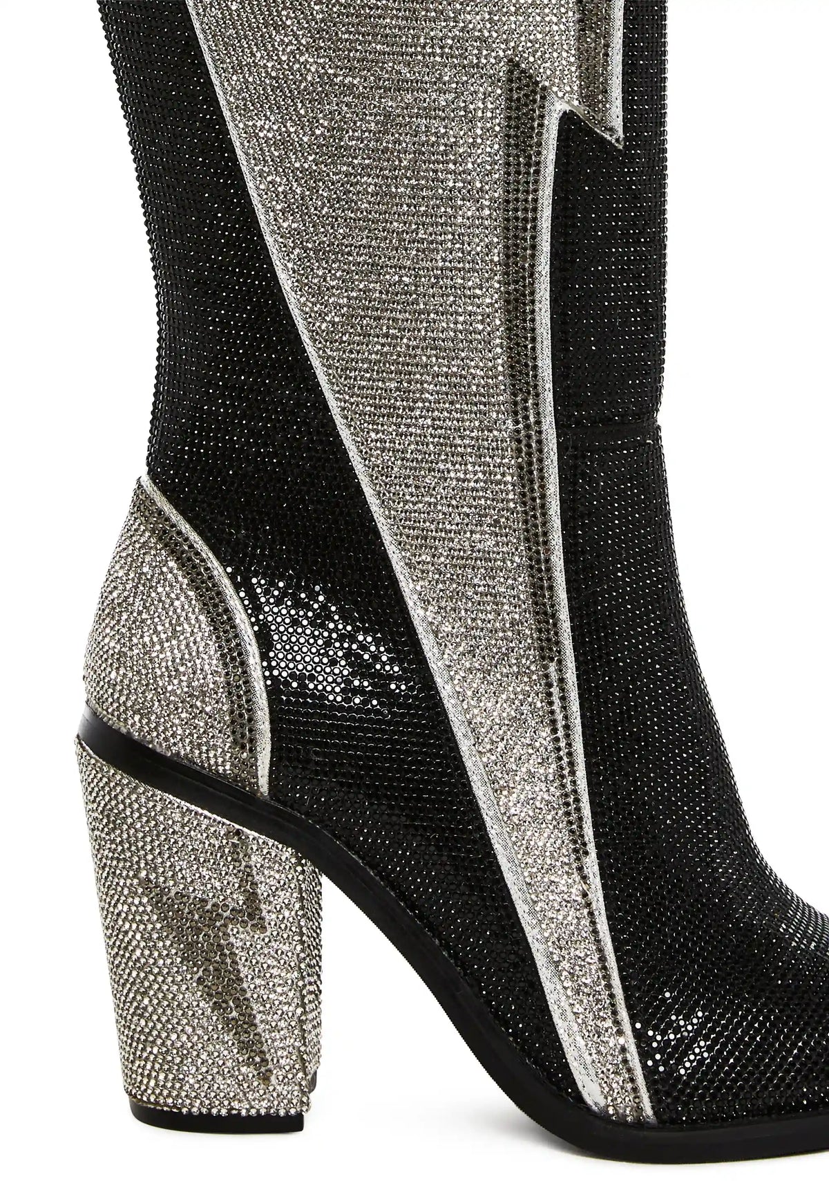 Sheriff Shine Knee High Boots - Noir Ziggy