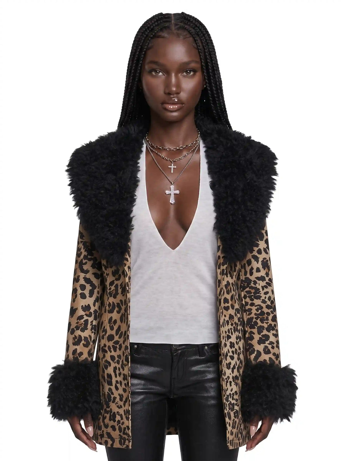 Champagne Showers Leopard Coat