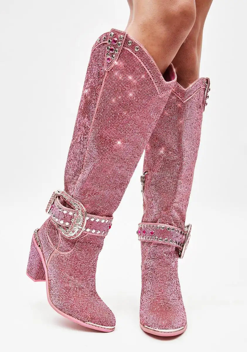 Sheriff Shine Knee High Cowboy Boots
