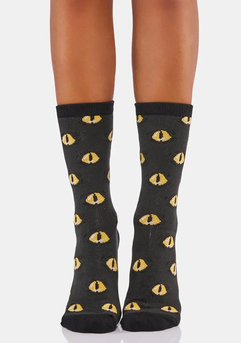 Cat Eye Crew Socks