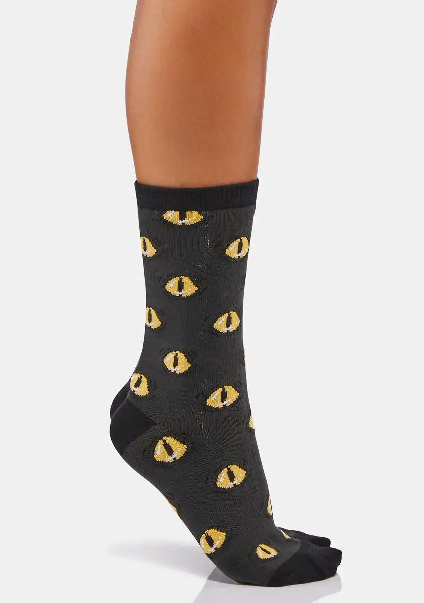 Cat Eye Crew Socks