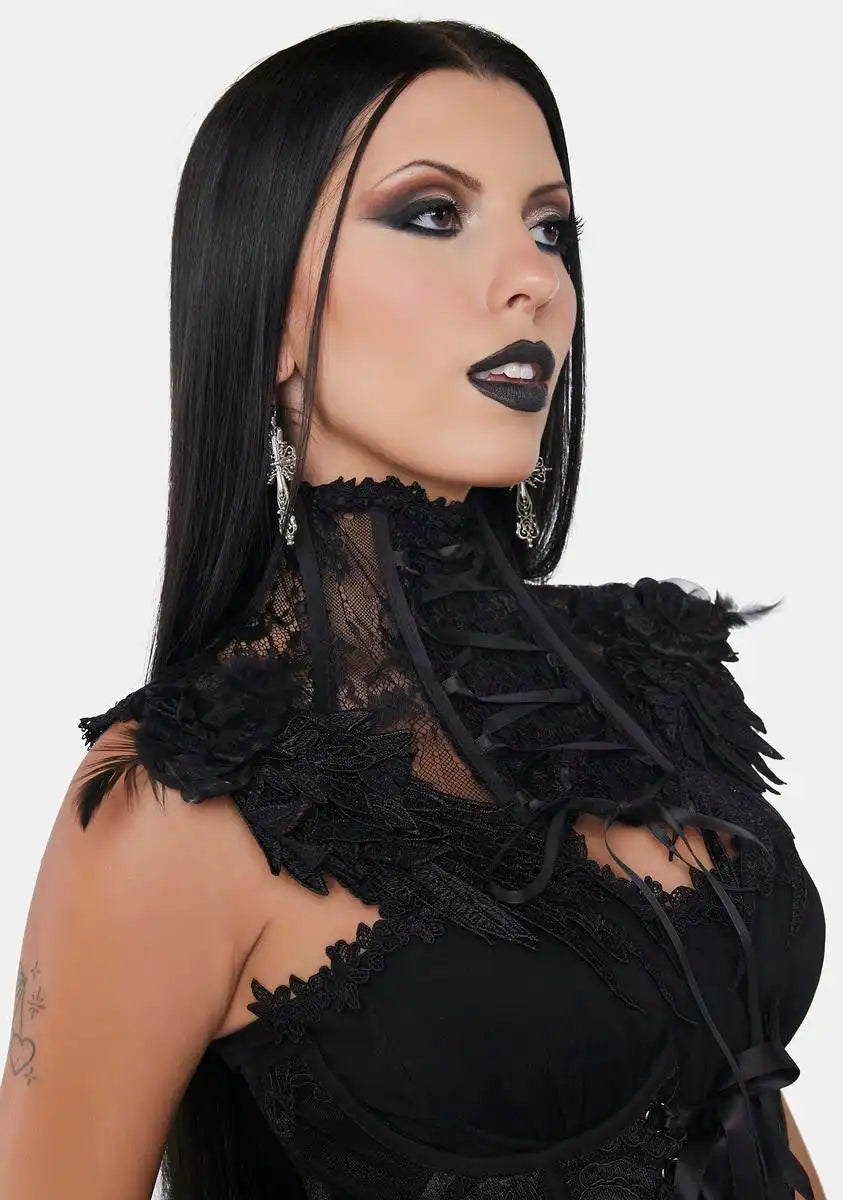Atonement Gothic High Neck Feather Collar