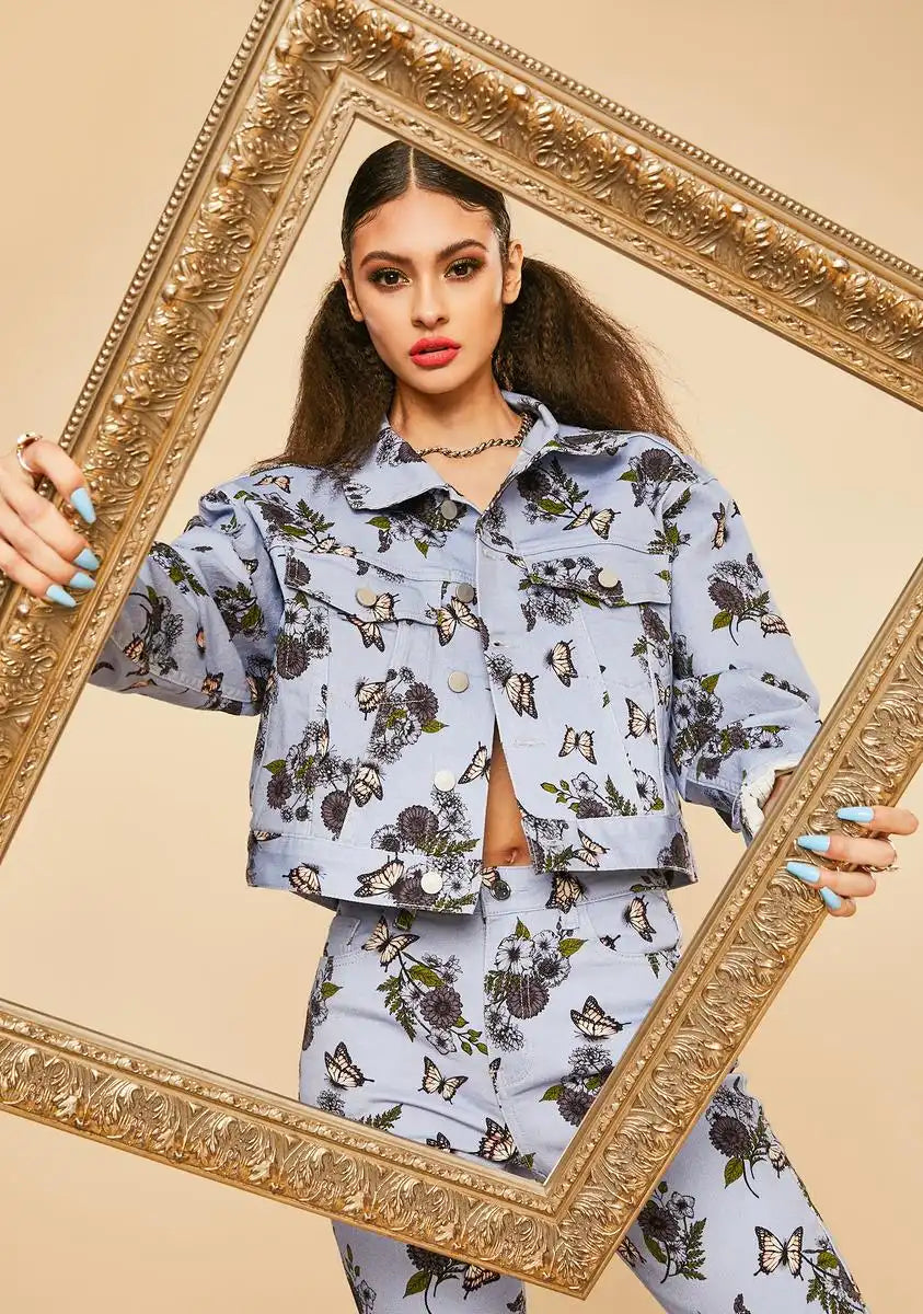 Scenic Vision Crop Denim Jacket