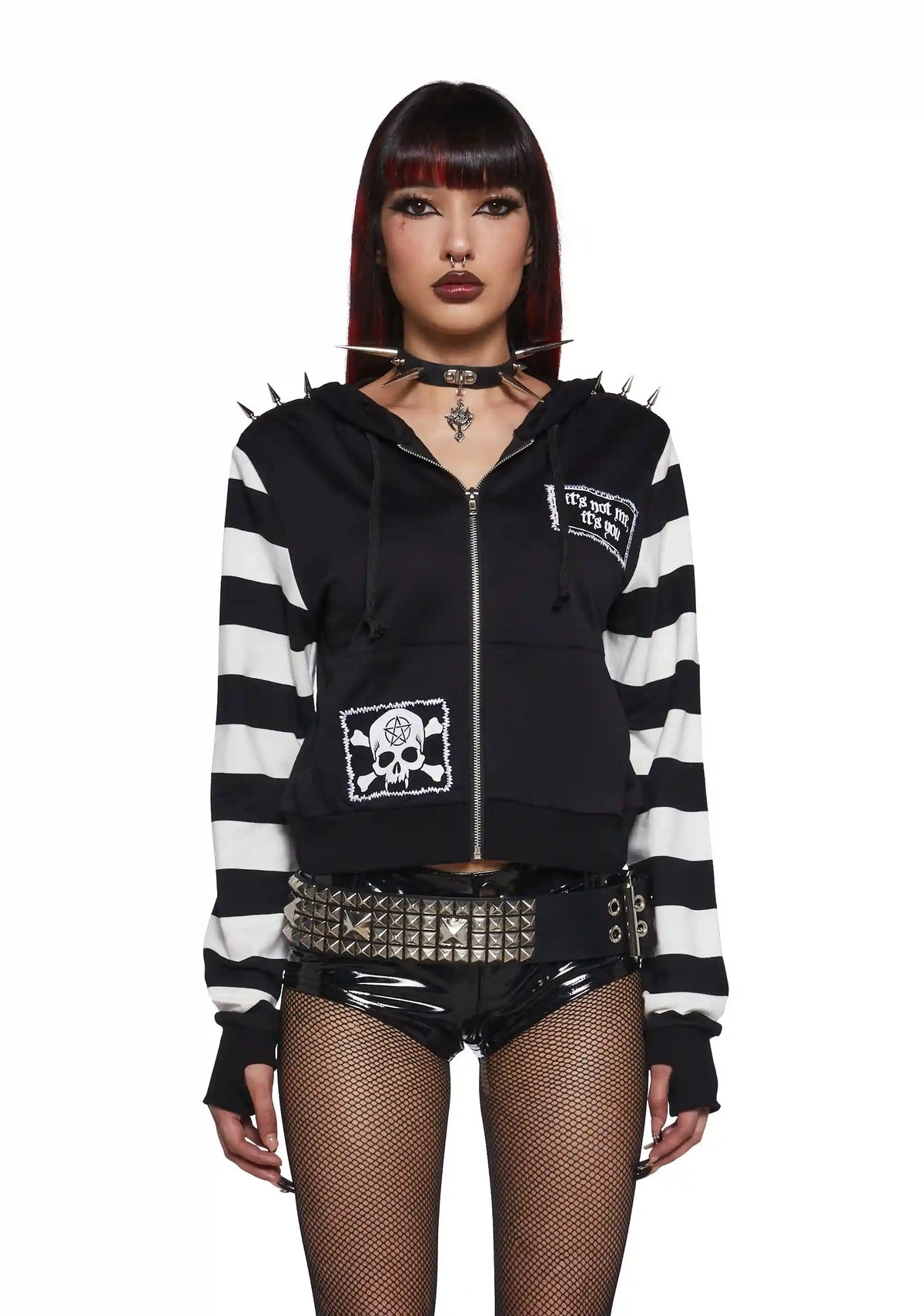 Anger Mismanagement Striped Hoodie
