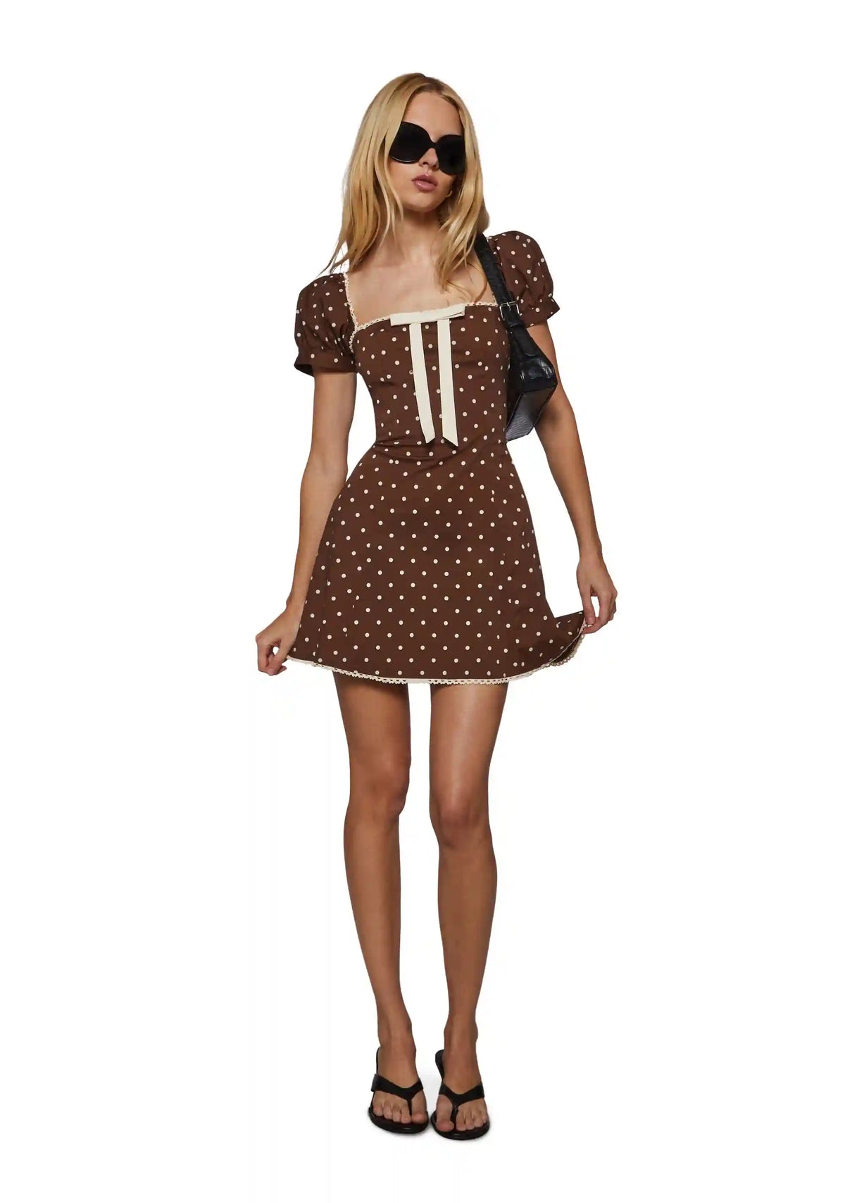 Circe Polka Dot Short Sleeve Mini Dress