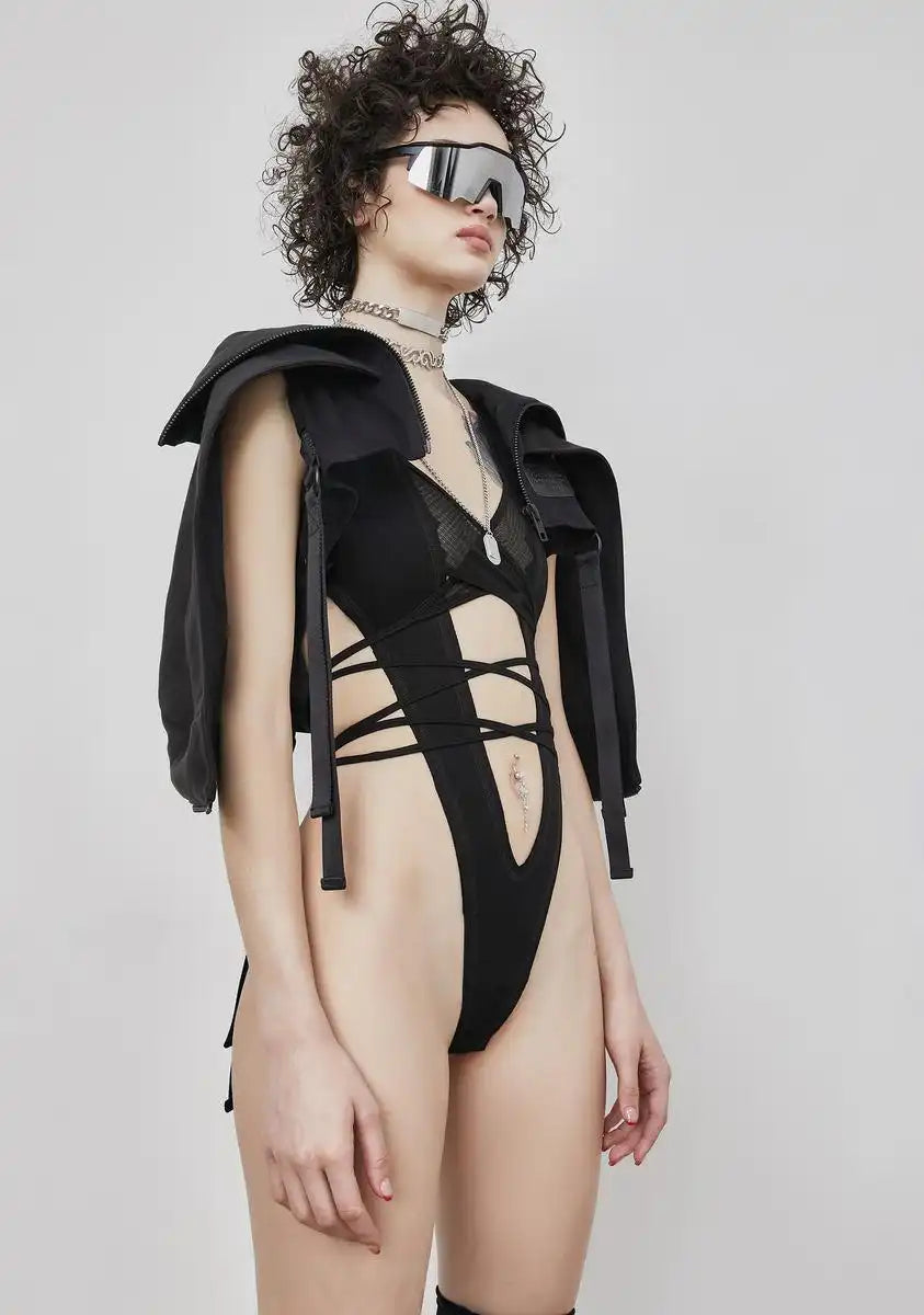 Reverb Deep Cut Strappy Bodysuit