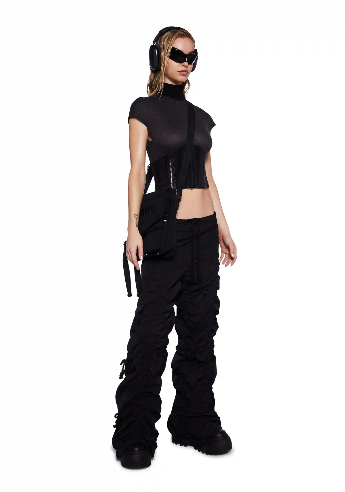 Pitch Corseted Mock Neck Top