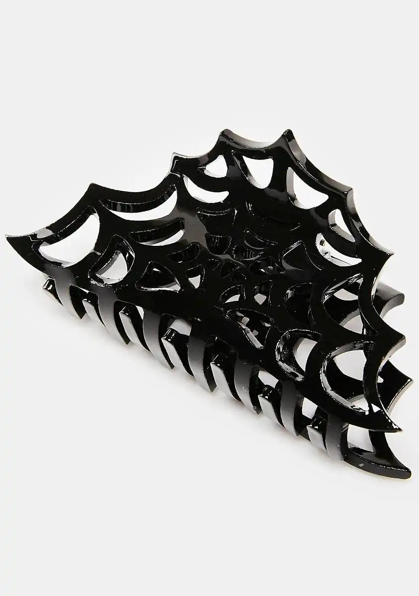 Black Spiderweb Hair Claw Clip