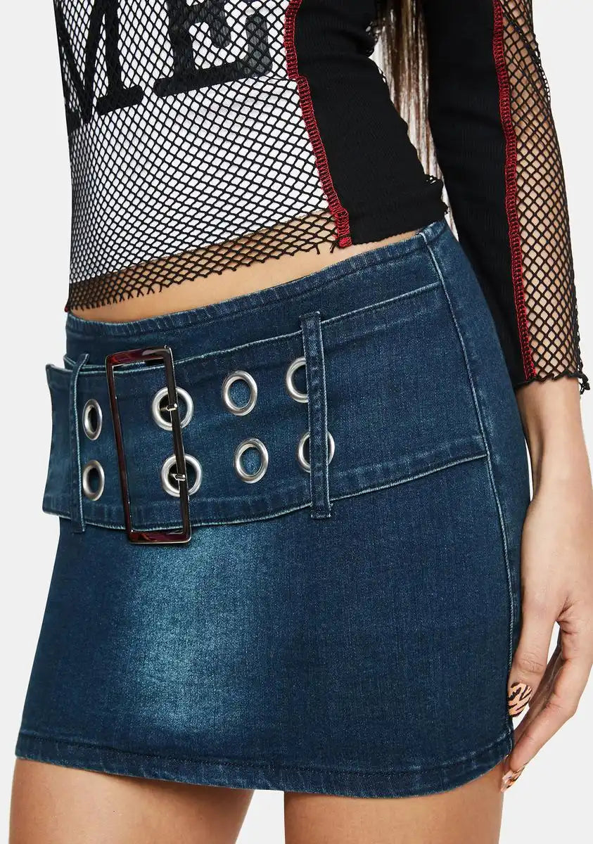 She Talks A Lot Denim Mini Skort