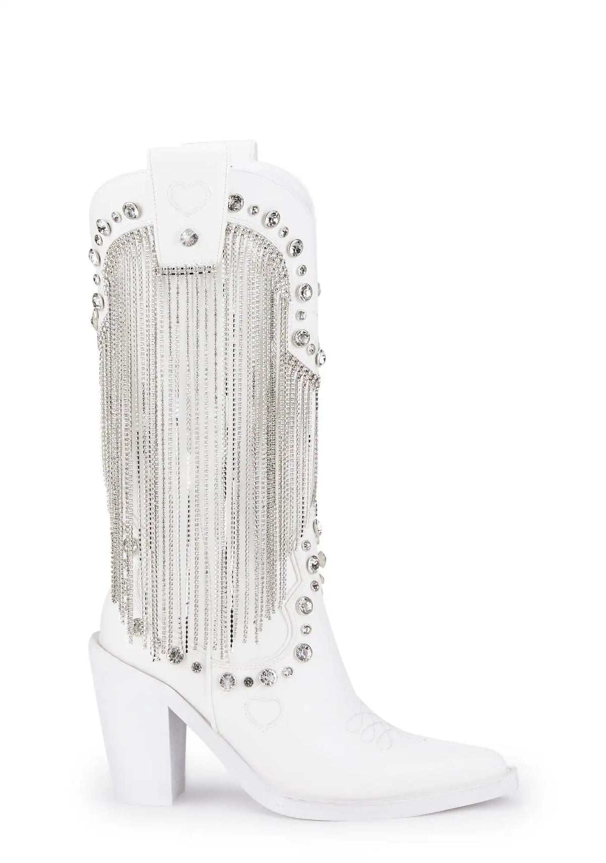 Present Perfect Cowboy Boots - White