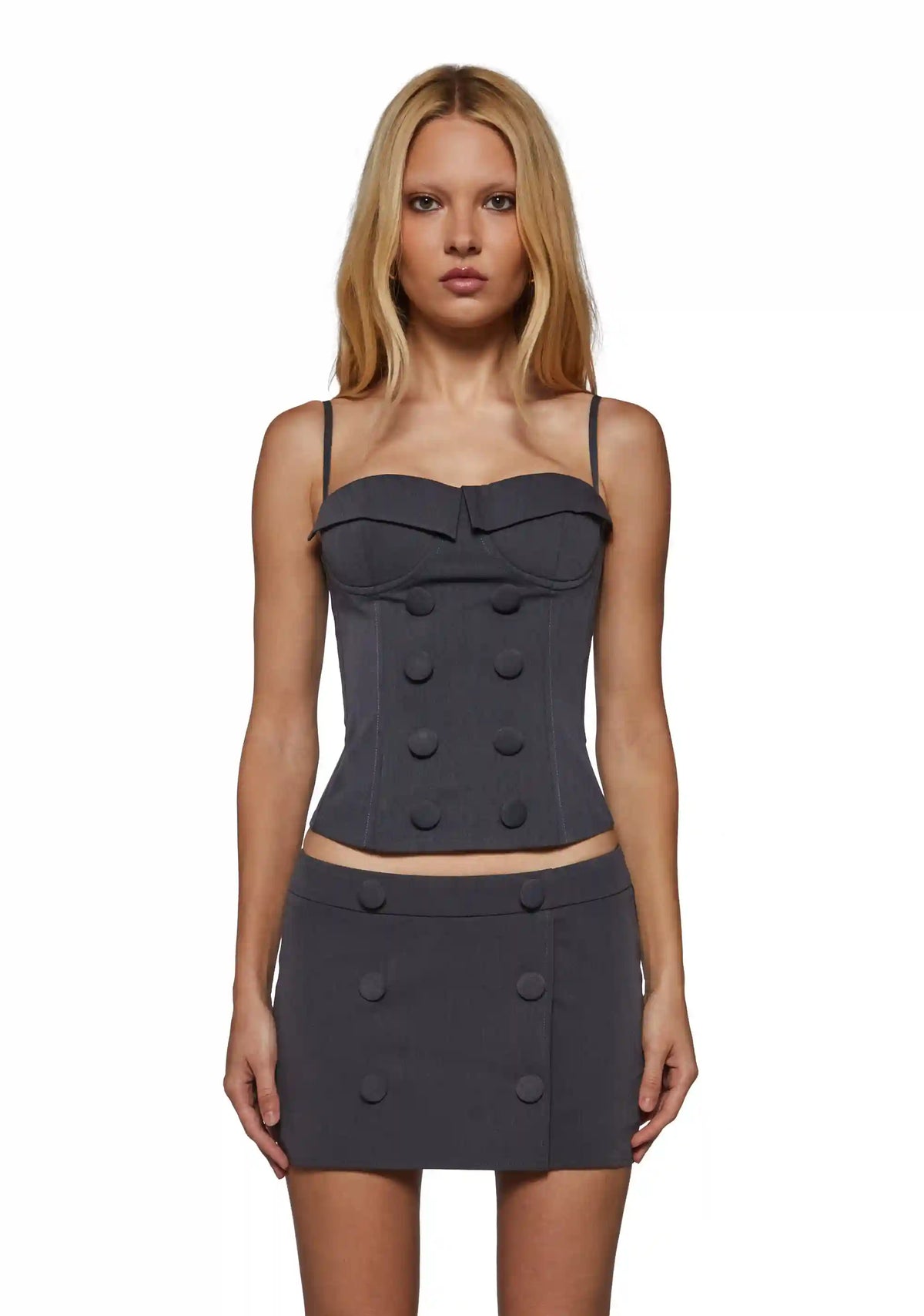 Cleo Double Breasted Bustier Top