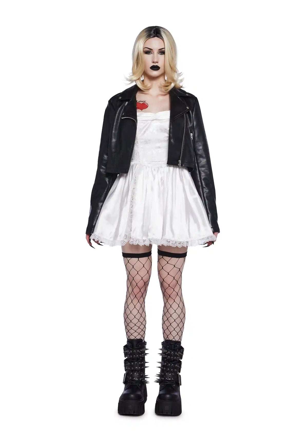 Evil Doll Bride Costume And Wig Set