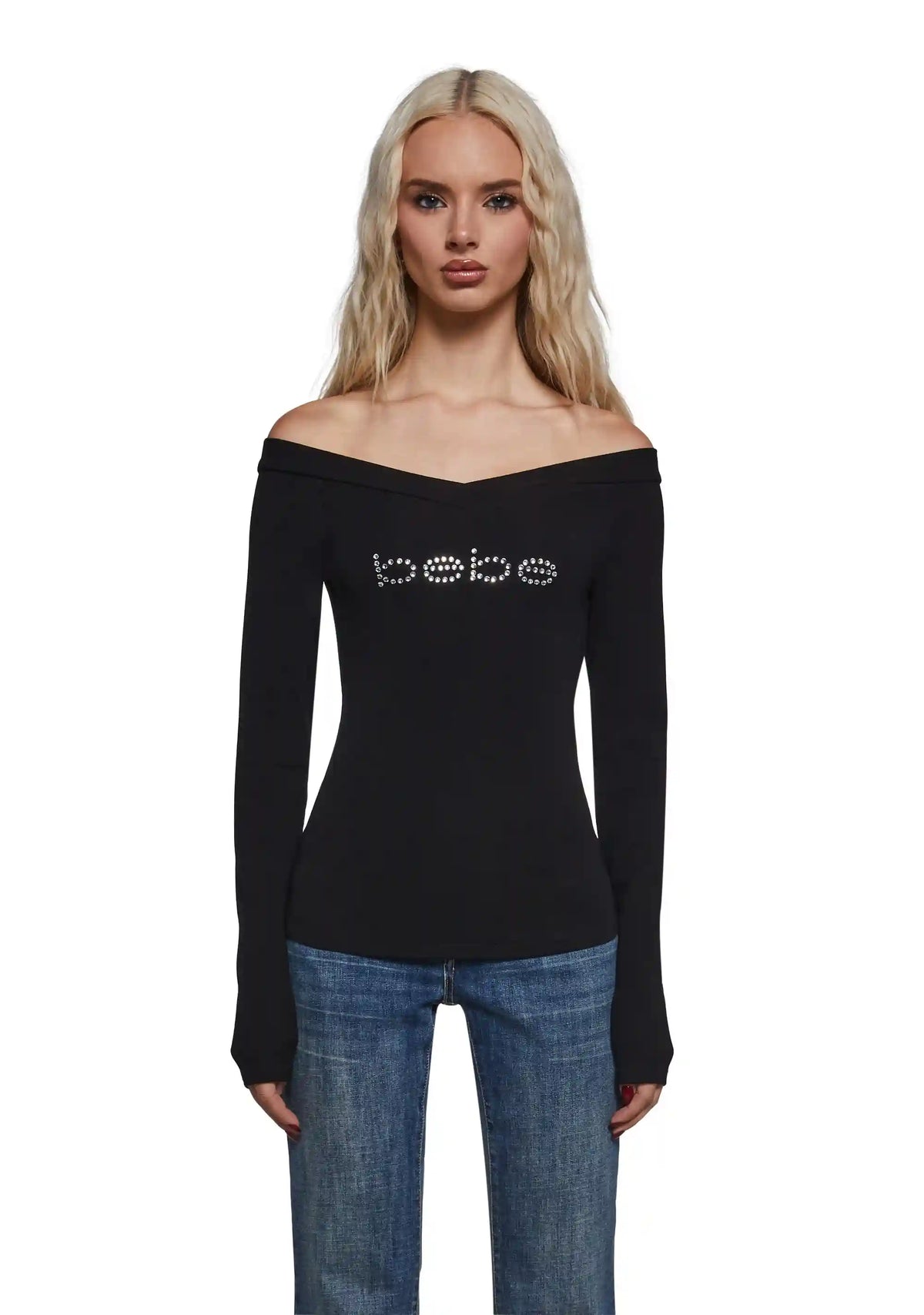 Logo Off The Shoulder Top