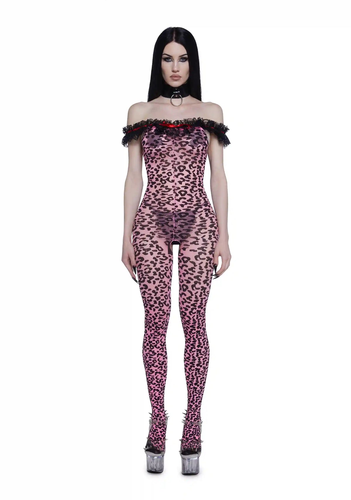 Animal Instincts Leopard Print Body Stocking