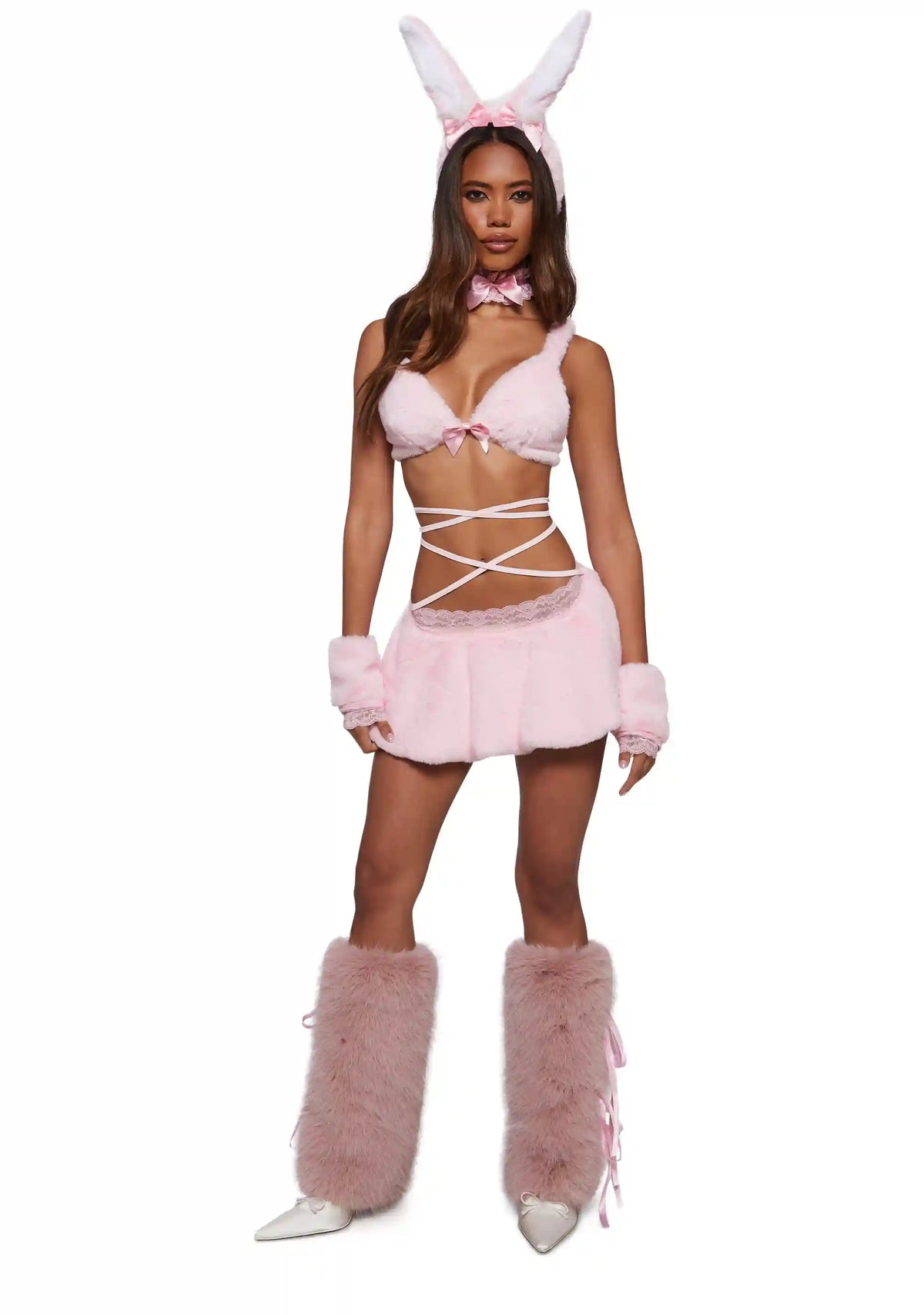 Pink Sexy Furry Bunny Costume