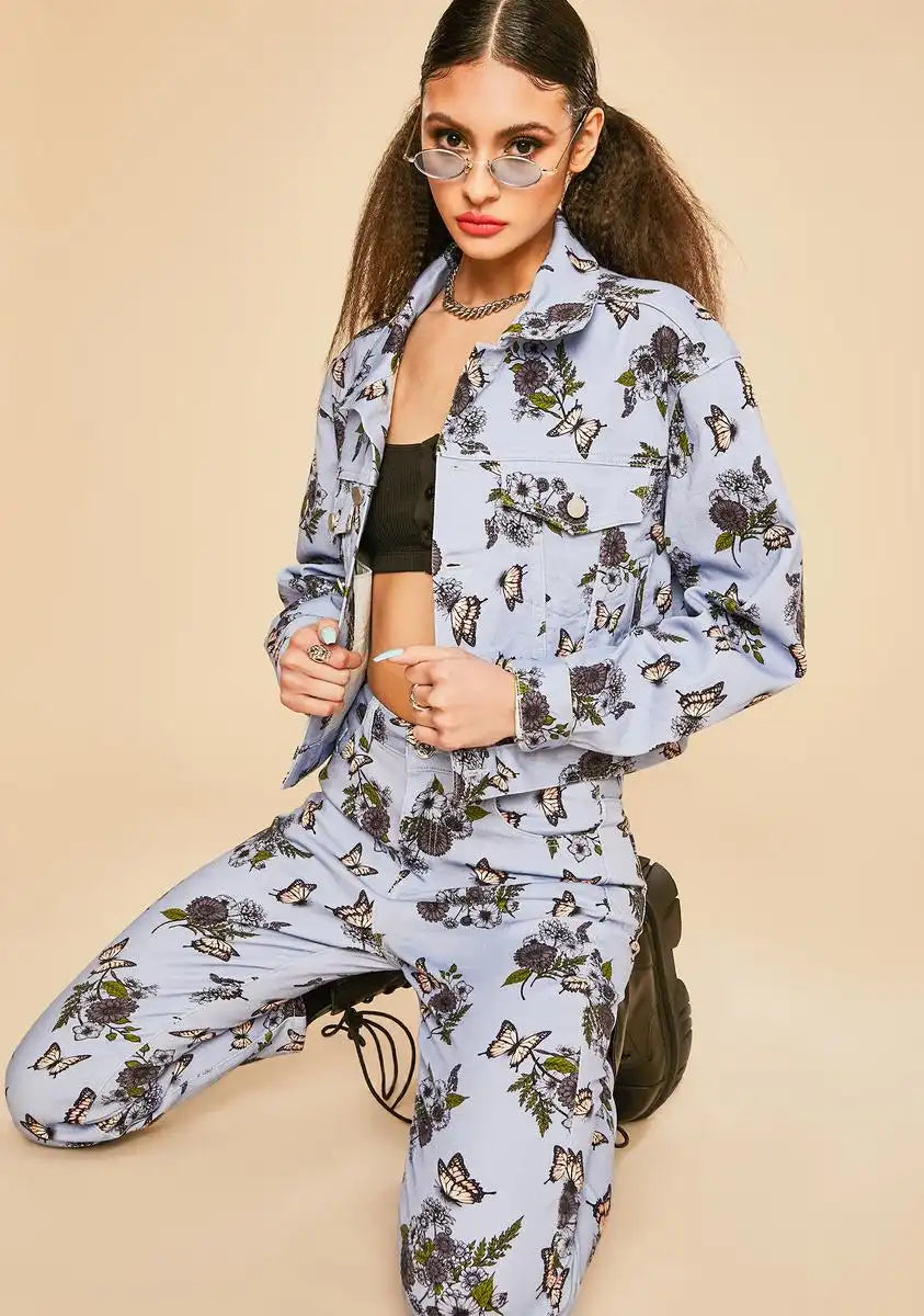 Scenic Vision Crop Denim Jacket