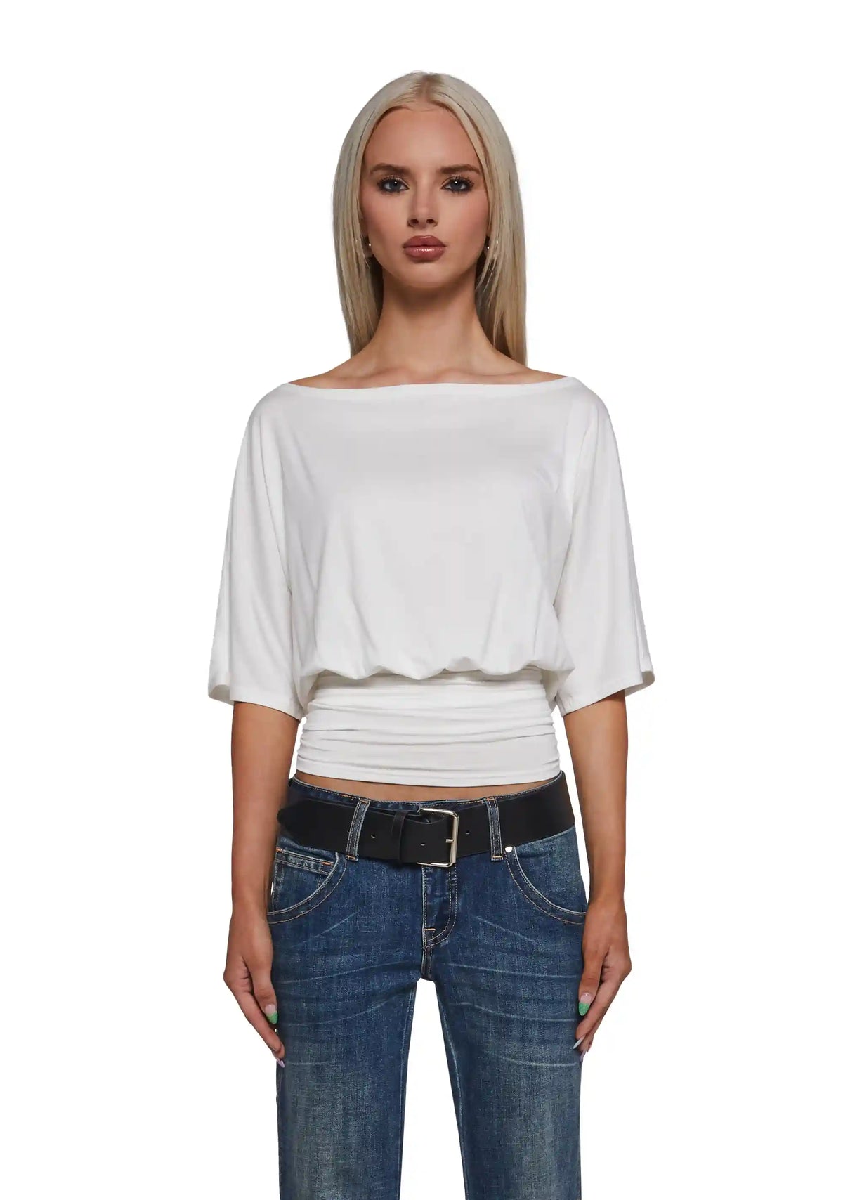 Charm Behavior Wrap Top - White