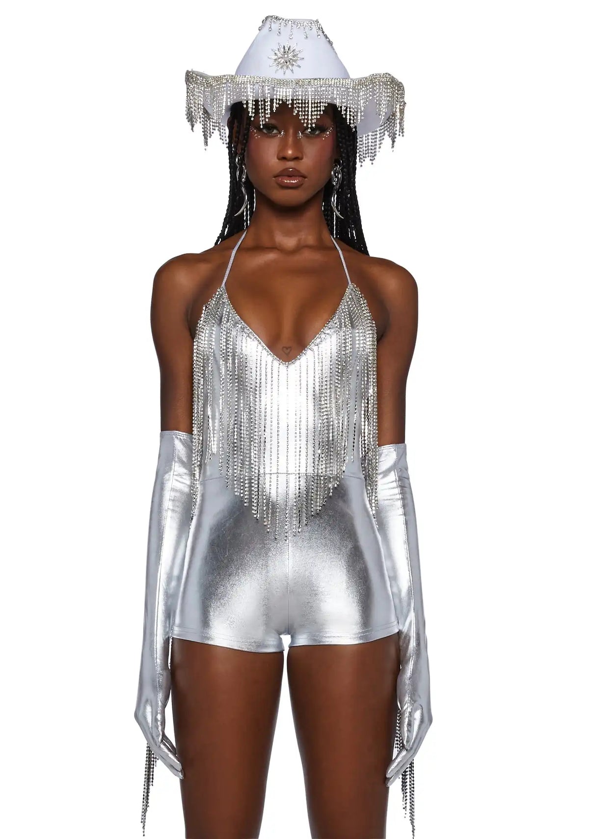 Shining Attitude Fringe Romper